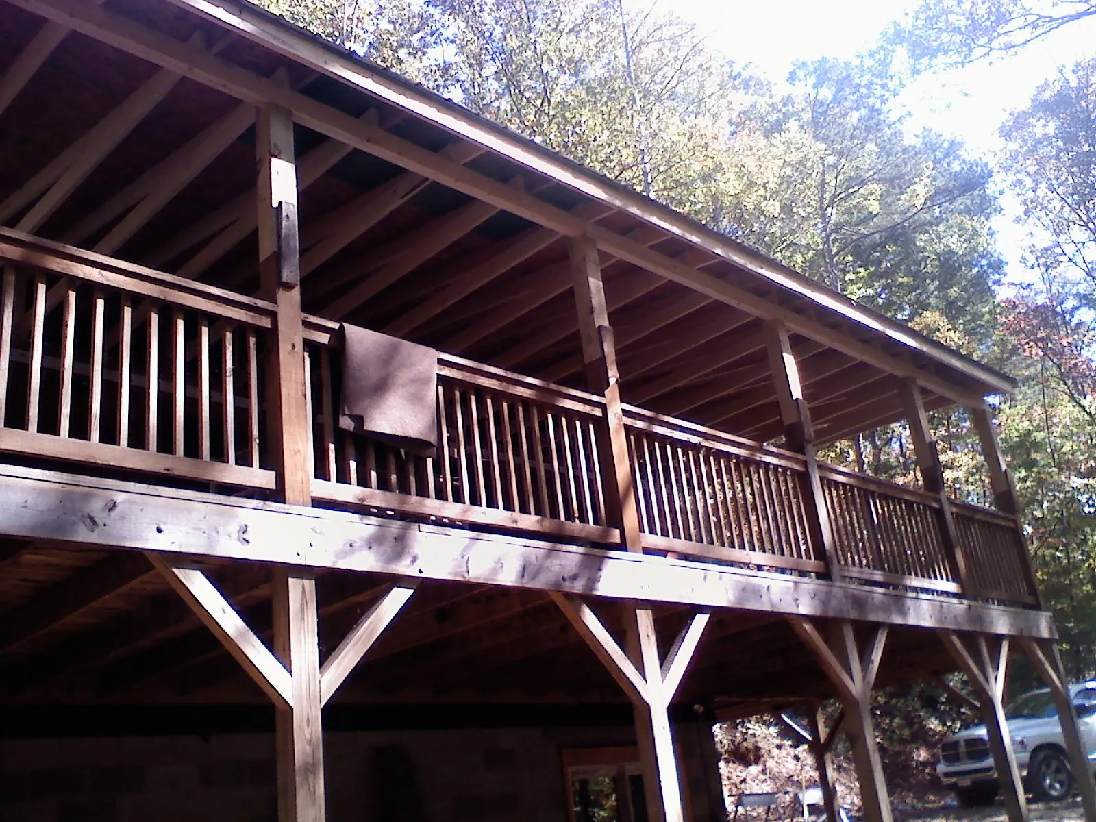 Timber framing under a new elevated porch and deck — Roof Leak Repair in Arock by Roofing Brothers